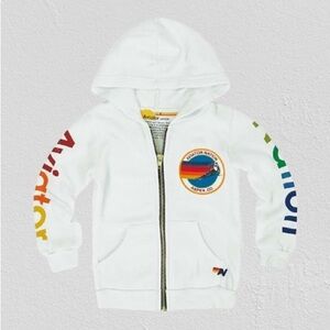 KID'S AVIATOR NATION ASPEN ZIP HOODIE - WHITE